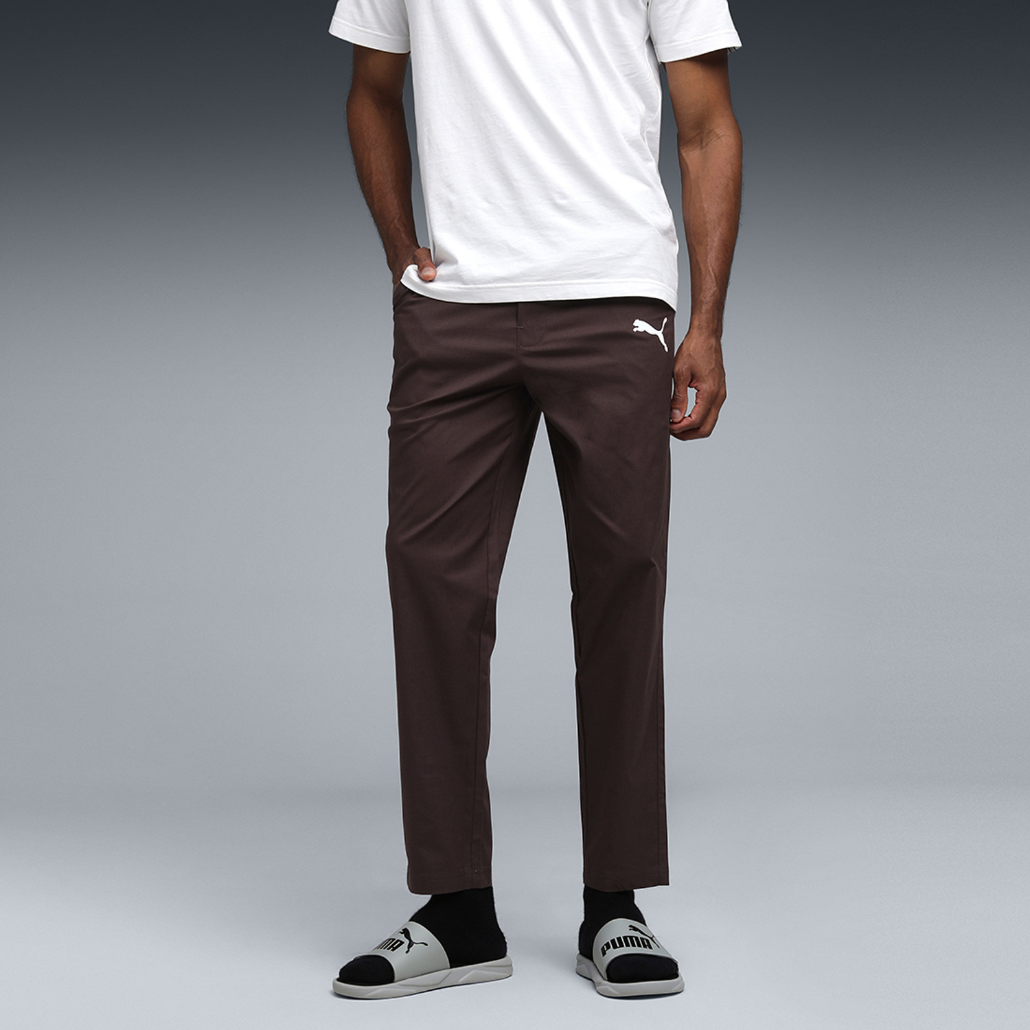 Image of PUMA Solid Men Brown Track Pants