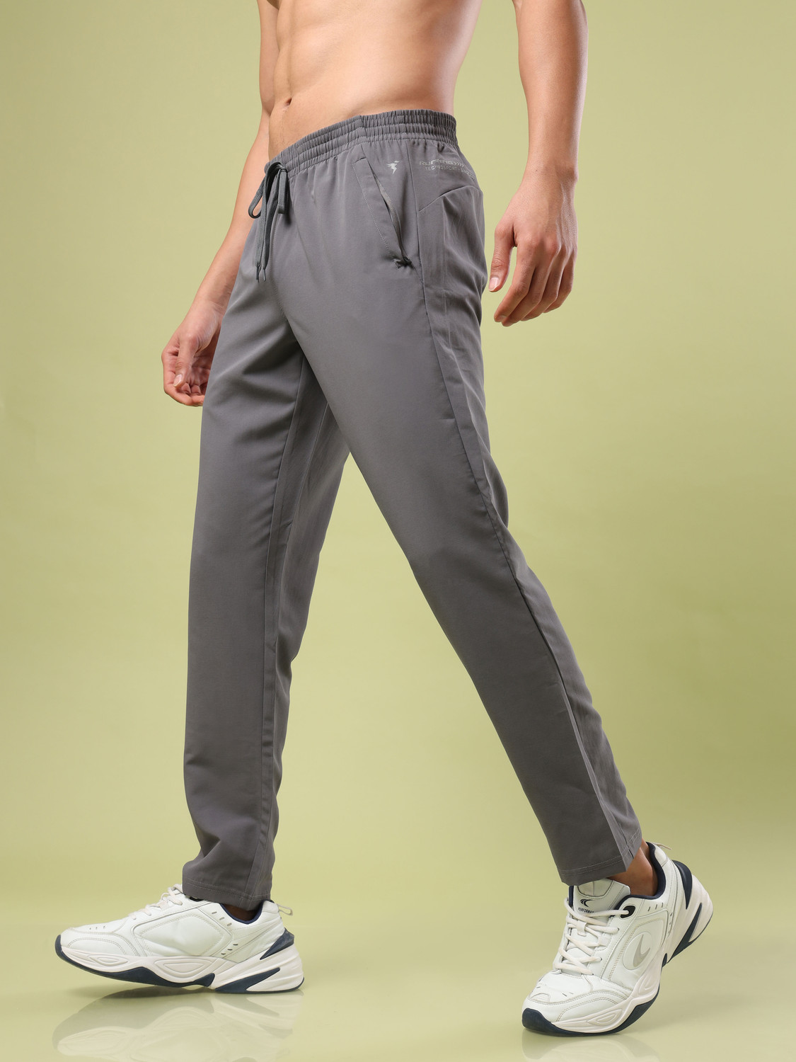 Image of TECHNOSPORT Solid Men Grey Track Pants