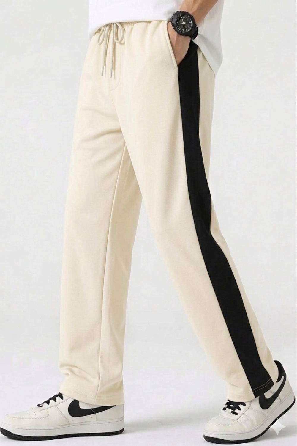HKSTUDIO Men Beige Track Pants - Image 3