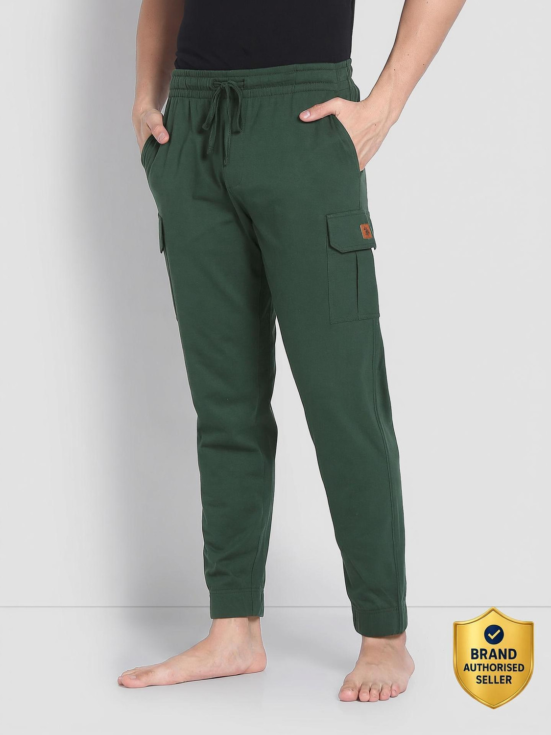 U.S. POLO ASSN. Solid Men Green Track Pants