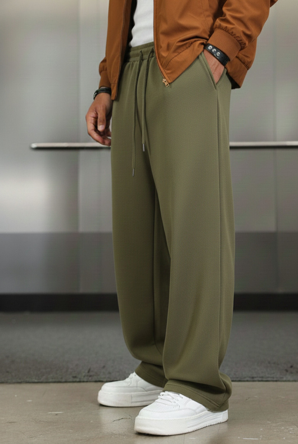 Image of Dockstreet Loose Fit Men Multicolor Trousers