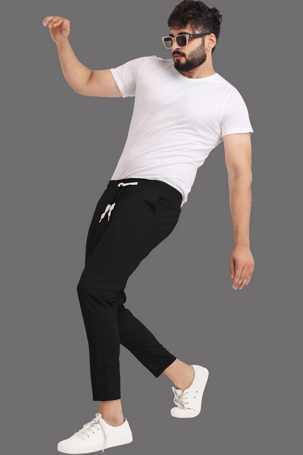 Yazole Men Black, Grey Track Pants Pack of 2 - Image 3