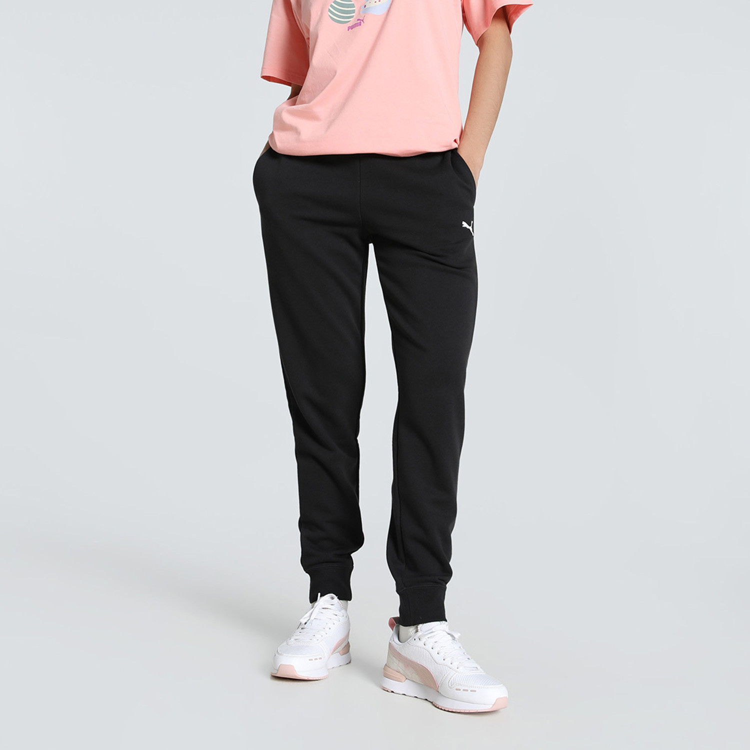 Image of PUMA Solid Women Black Track Pants