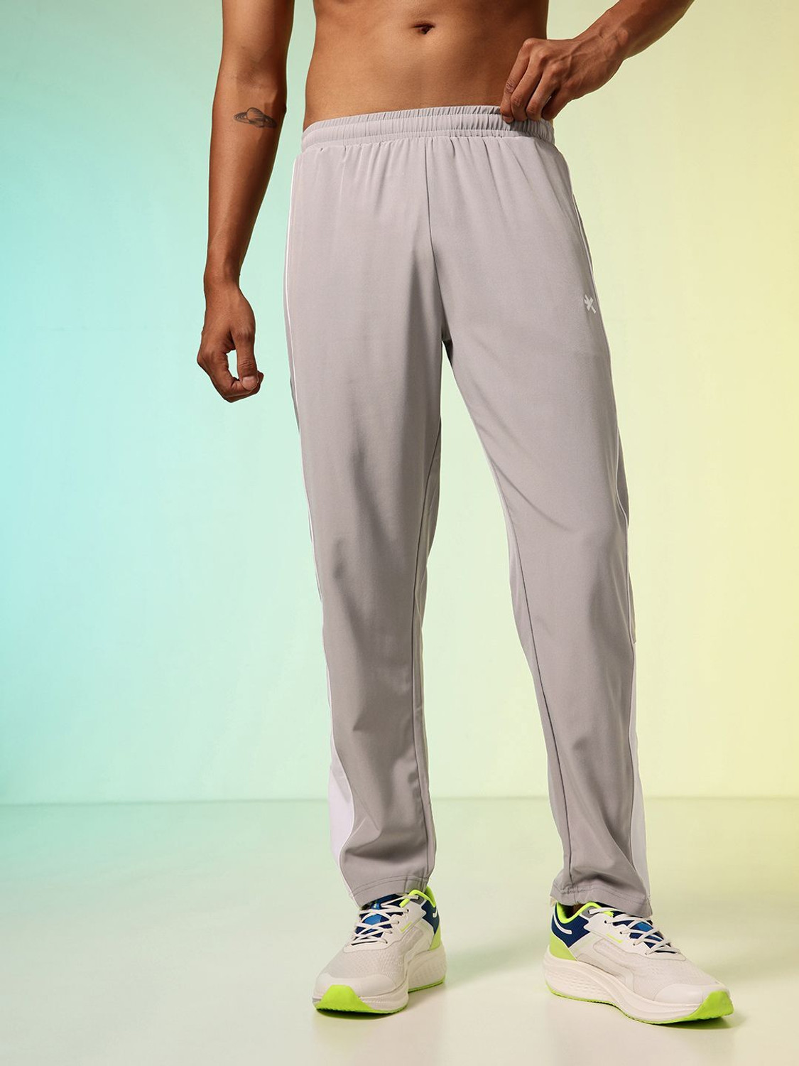 Image of HRX by Hrithik Roshan Solid Men Grey Track Pants