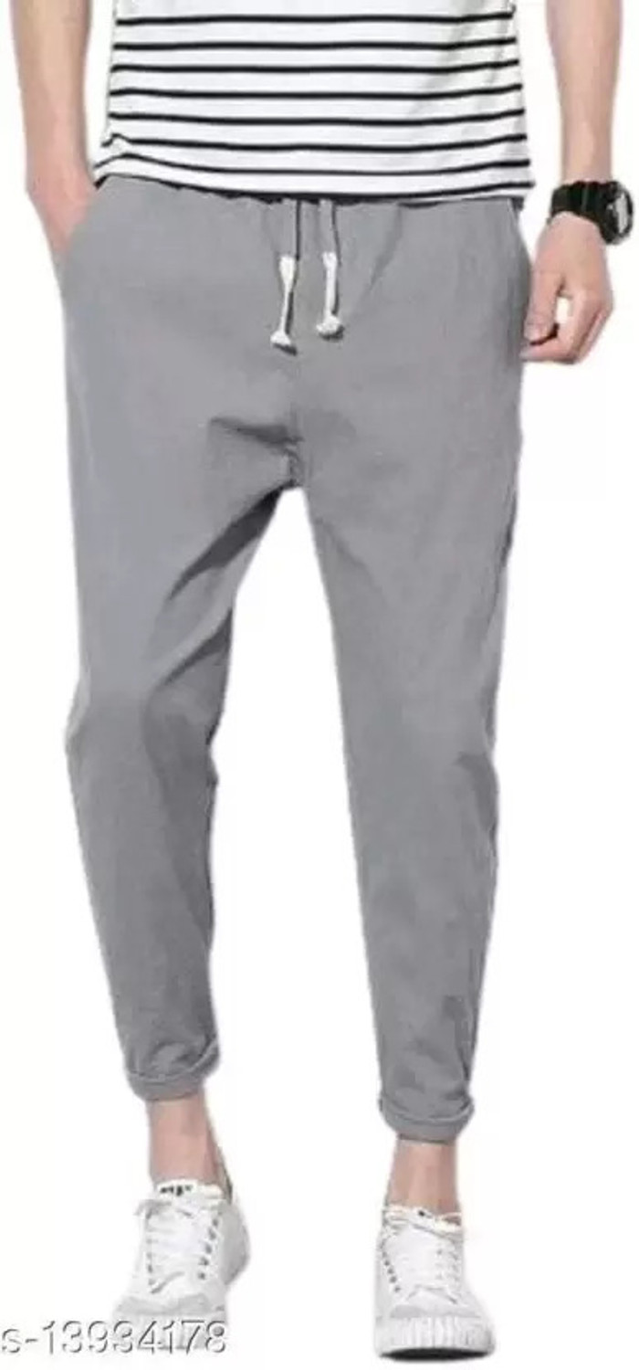 Image of Muskan Creation Solid Men Olive, Grey Track Pants