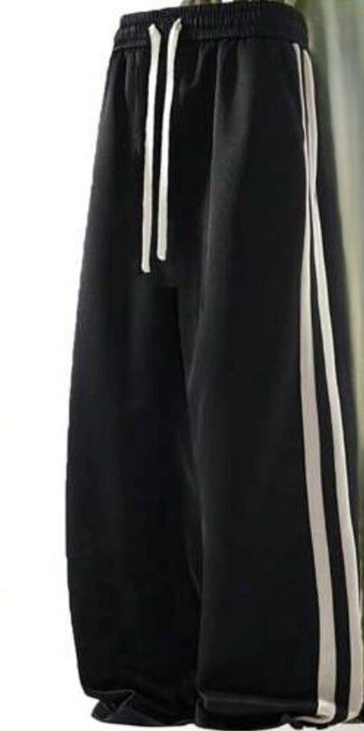 Image of ELITE STAR Striped Men Black Track Pants