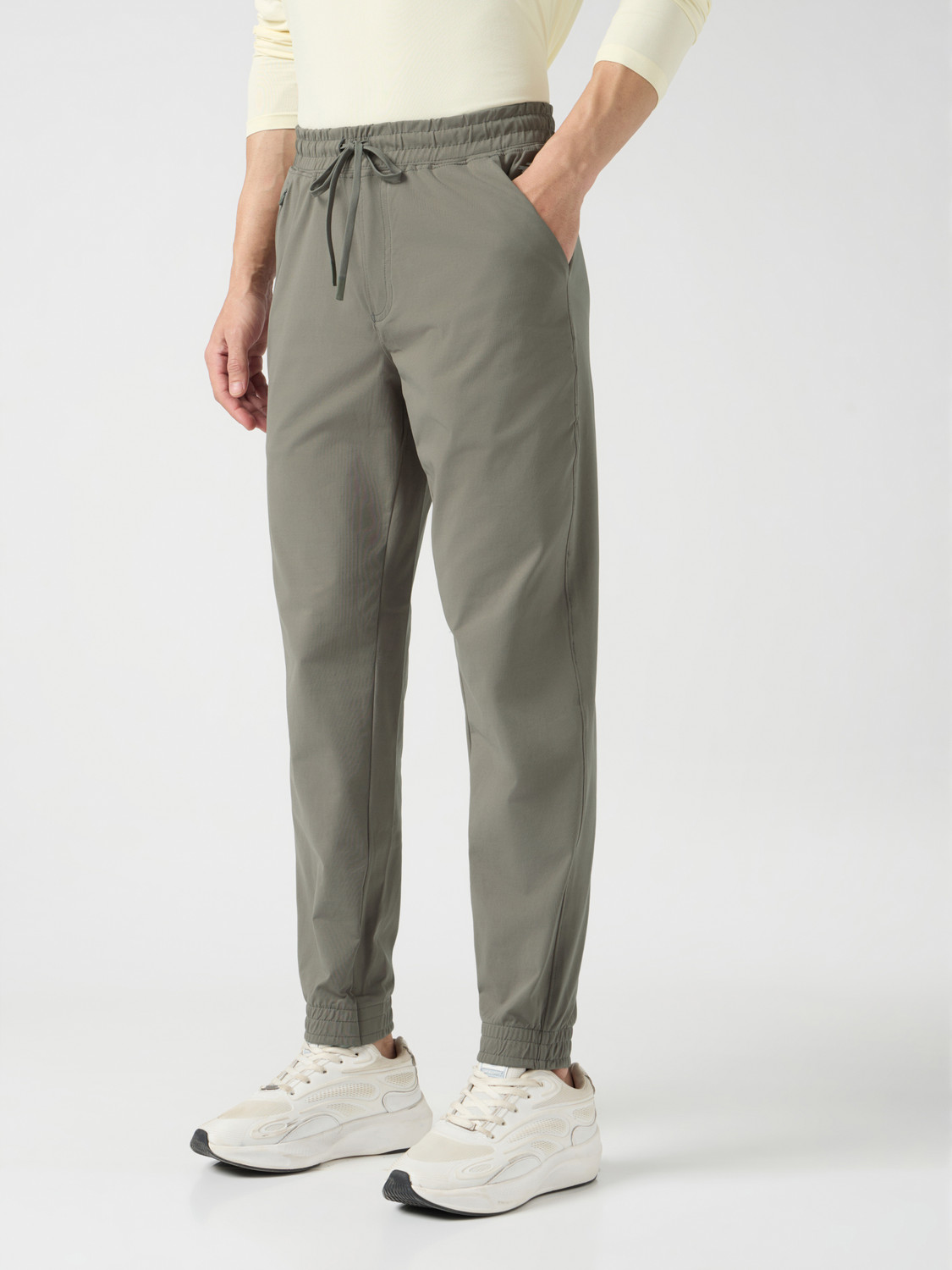 Image of TECHNOSPORT Solid Men Light Green Track Pants