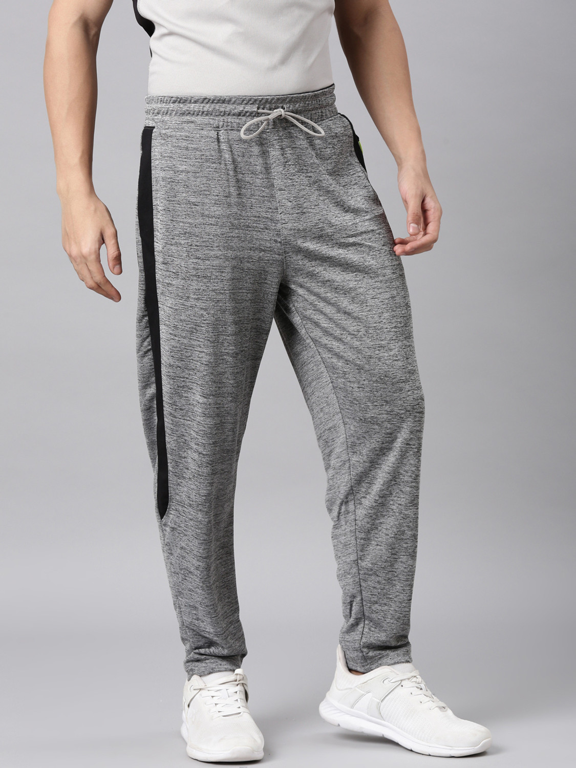 Image of Classic Polo Solid, Striped Men Grey Track Pants