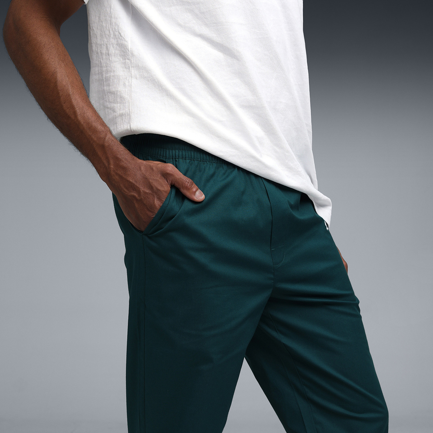 Image of PUMA Solid Men Green Track Pants