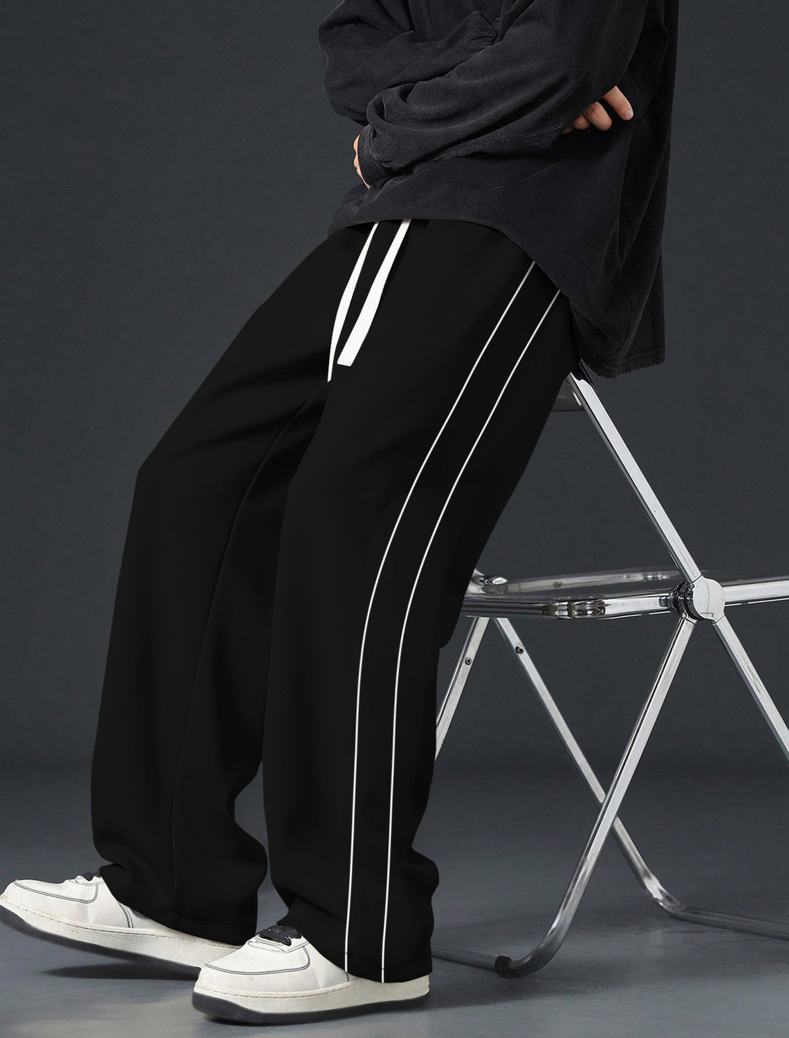 Image of KAJARU Solid Men Black Track Pants