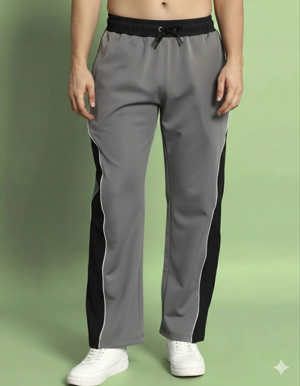 Image of IMSA MODA Colorblock Men Grey Track Pants