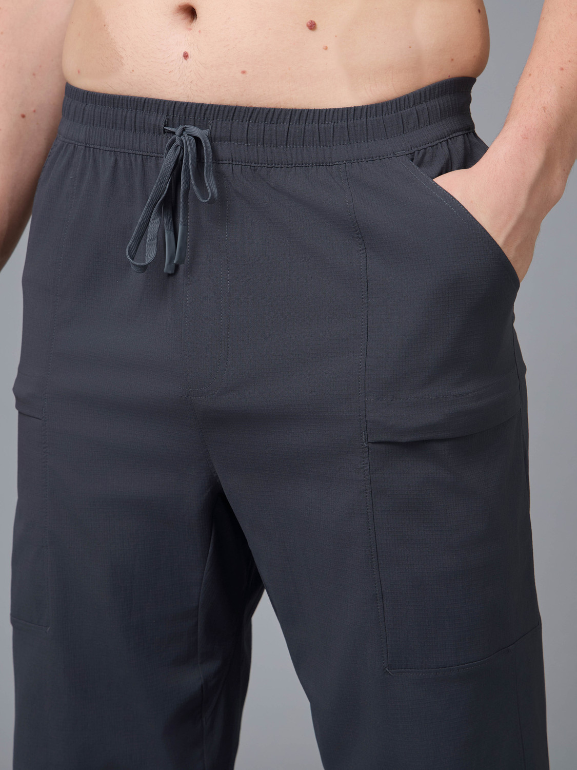 Image of TECHNOSPORT Solid Men Grey Track Pants
