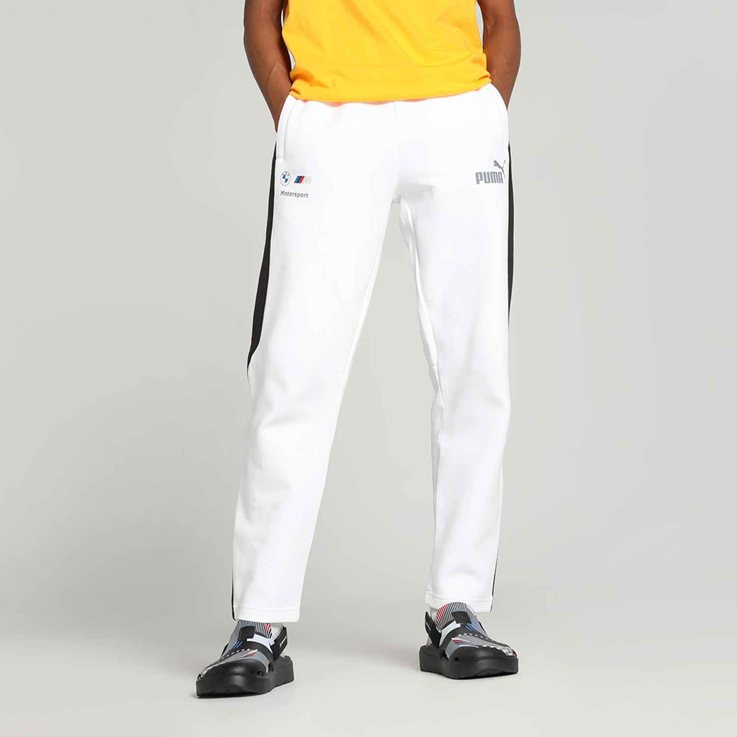 Image of PUMA Solid Men White Track Pants