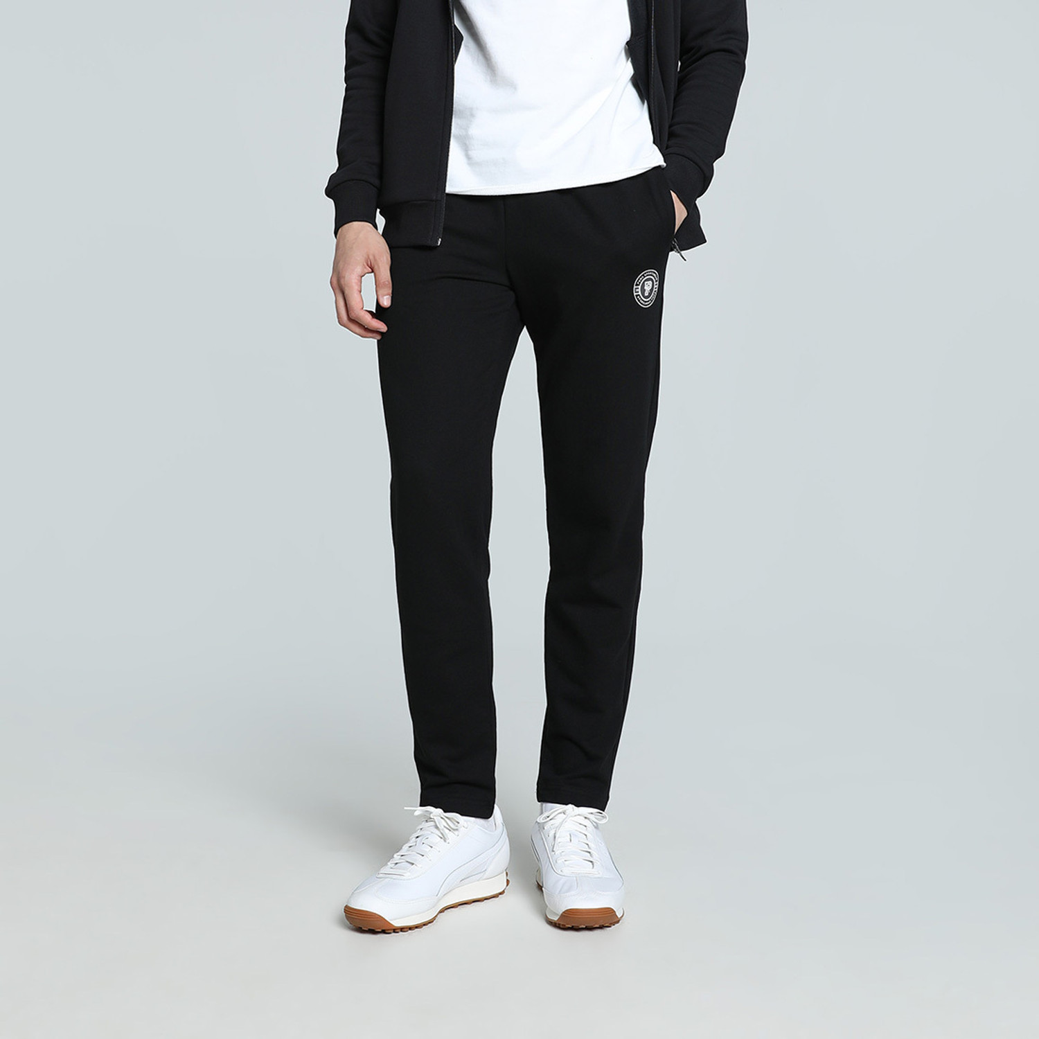 Image of PUMA Solid Men Black Track Pants