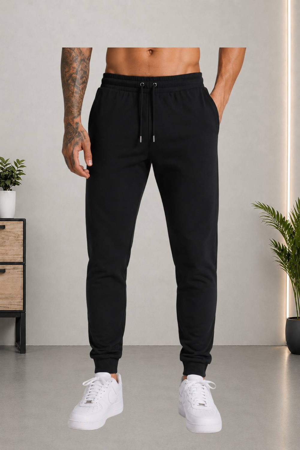 Image of SMARTRIX Solid Men Black, Grey Track Pants