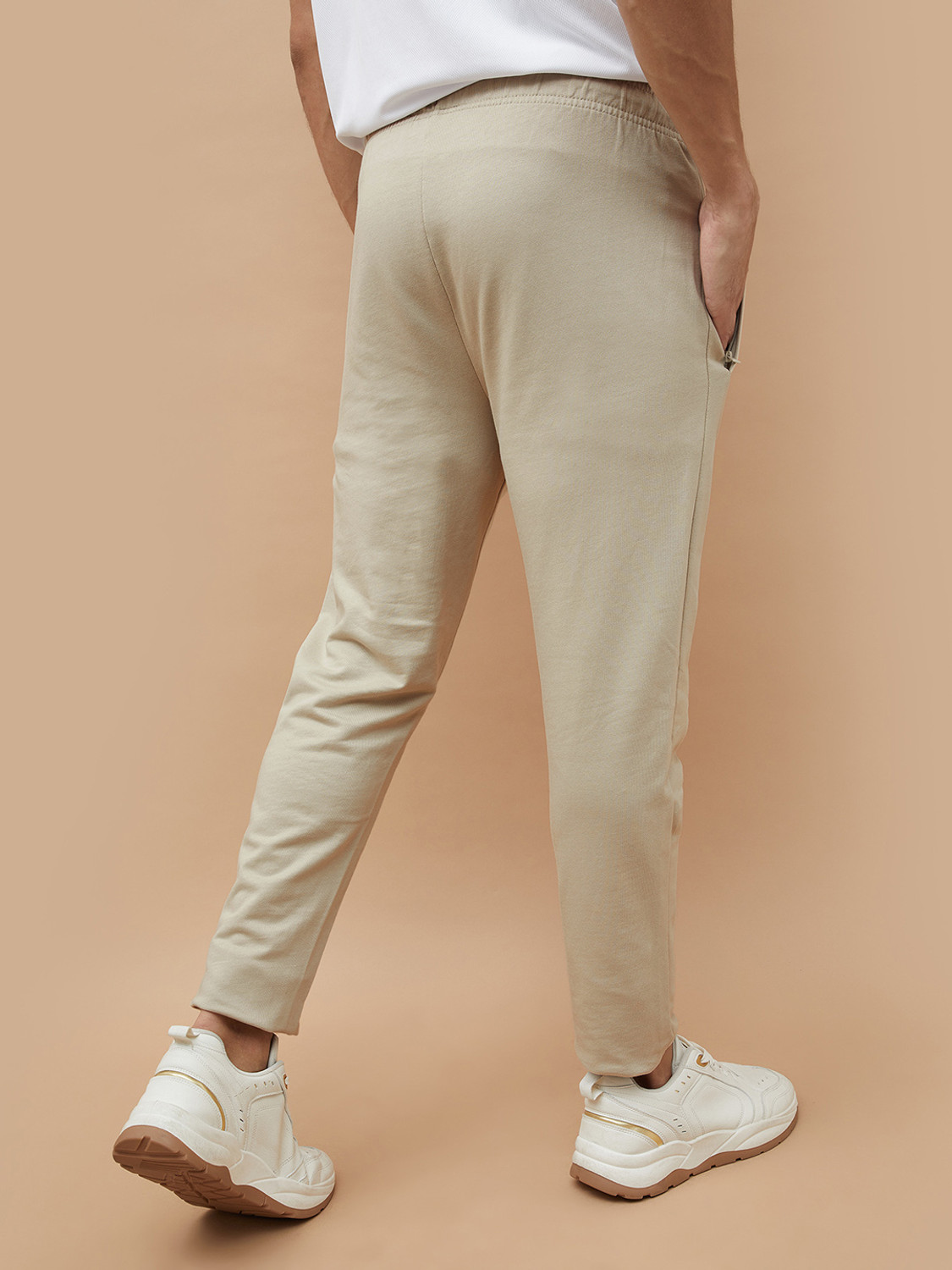 Image of Kappa Solid Men Beige Track Pants