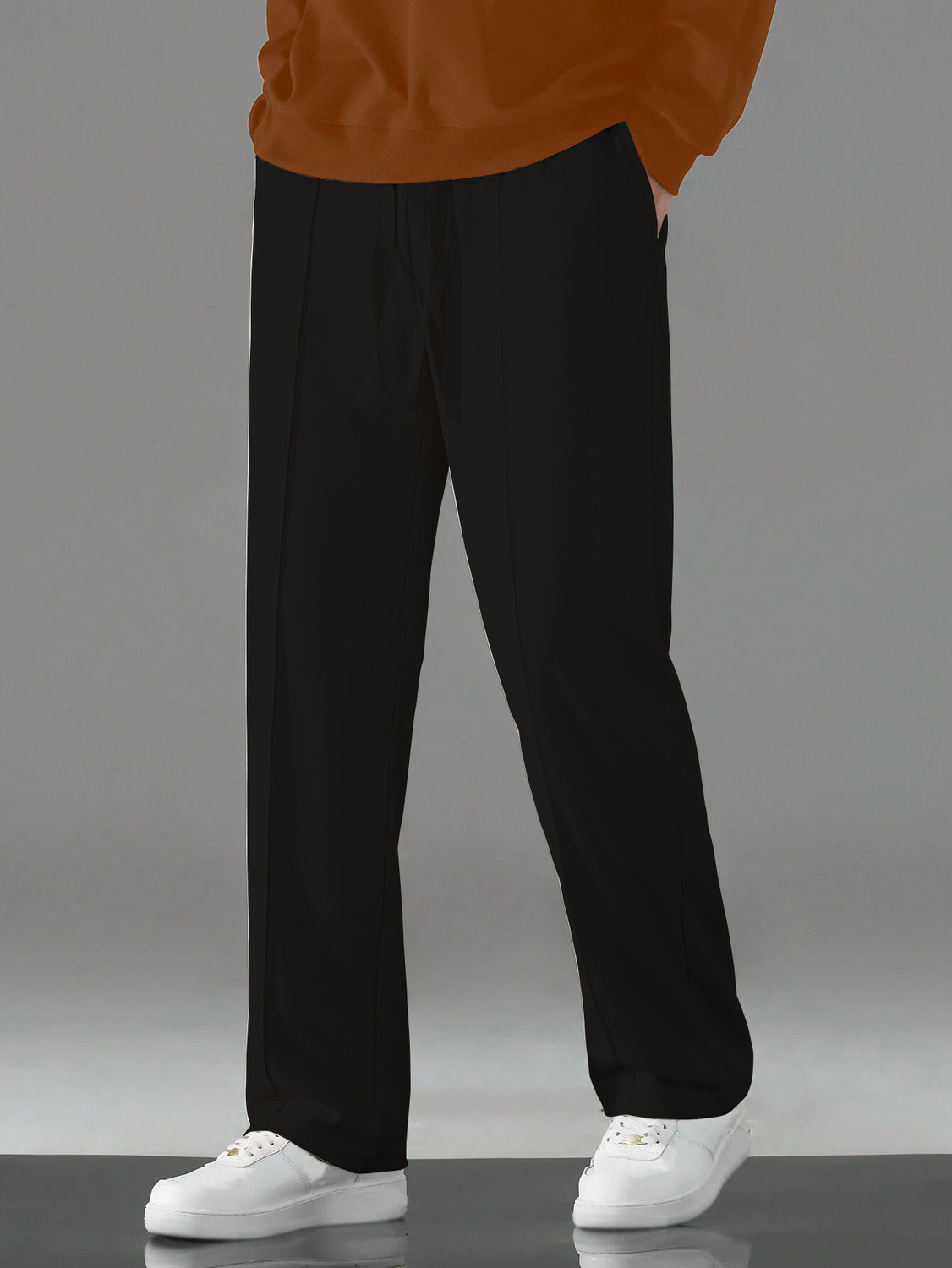 Image of KAJARU Solid Men Black Track Pants