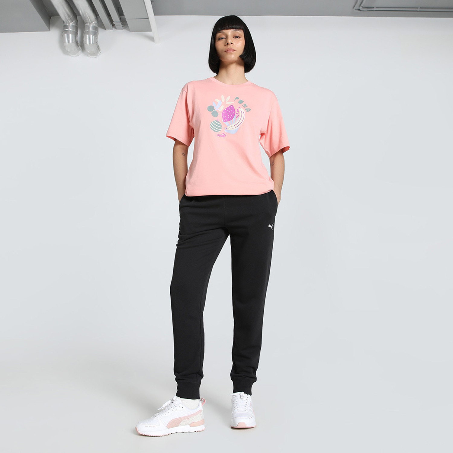 Image of PUMA Solid Women Black Track Pants