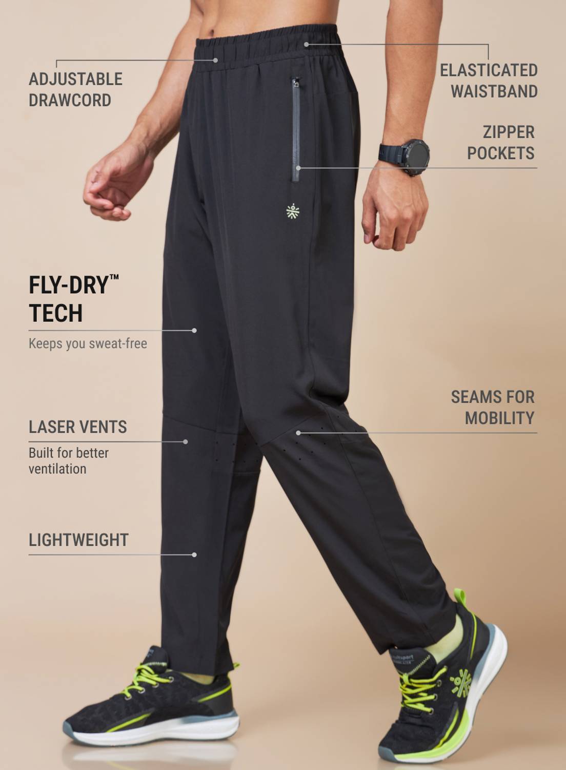 Cult Solid Men Black Track Pants - Image 5