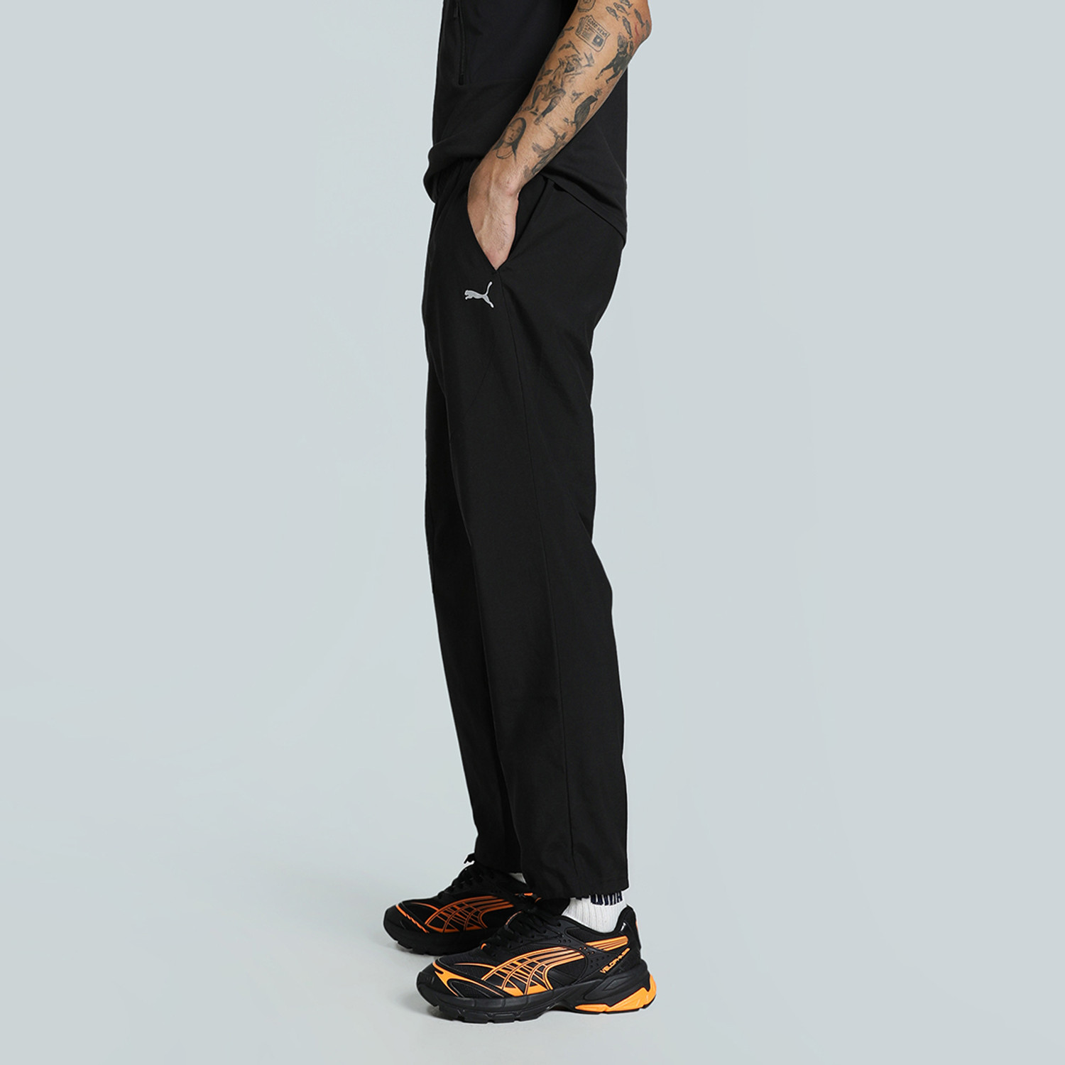 Image of PUMA Solid Men Black Track Pants