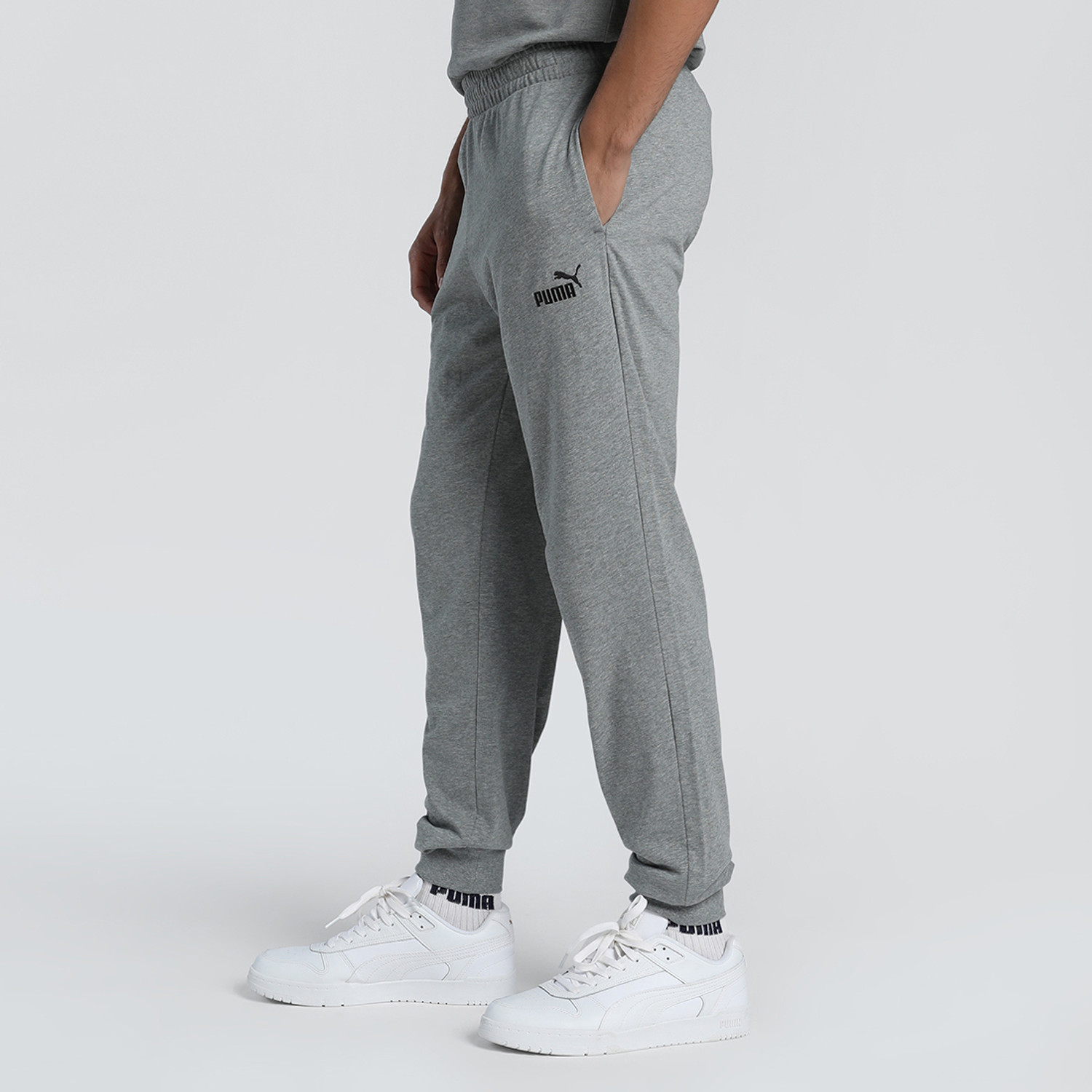 Image of PUMA Solid Men Grey Track Pants