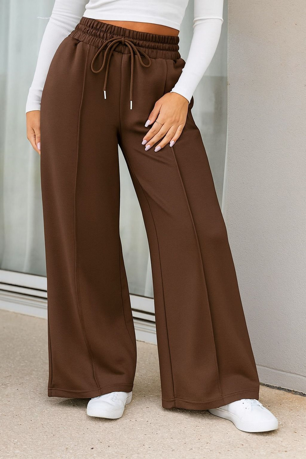 Image of Q-Rious Solid Women Brown Track Pants