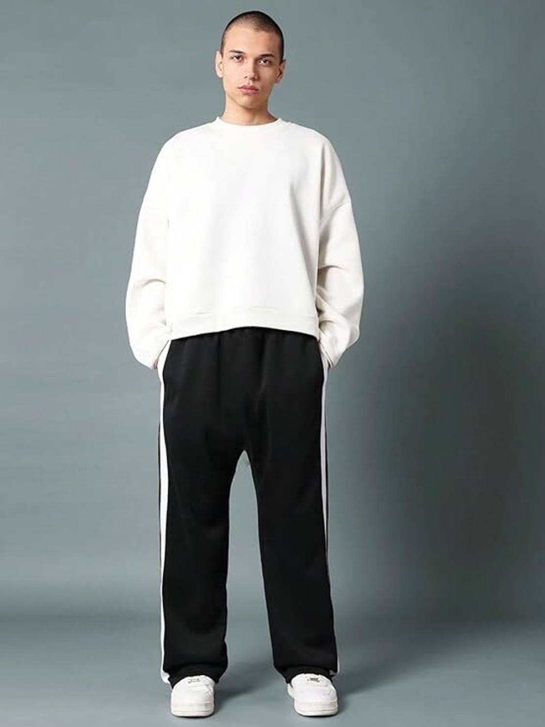 FLY WIND Striped Black Track Pants - Image 5