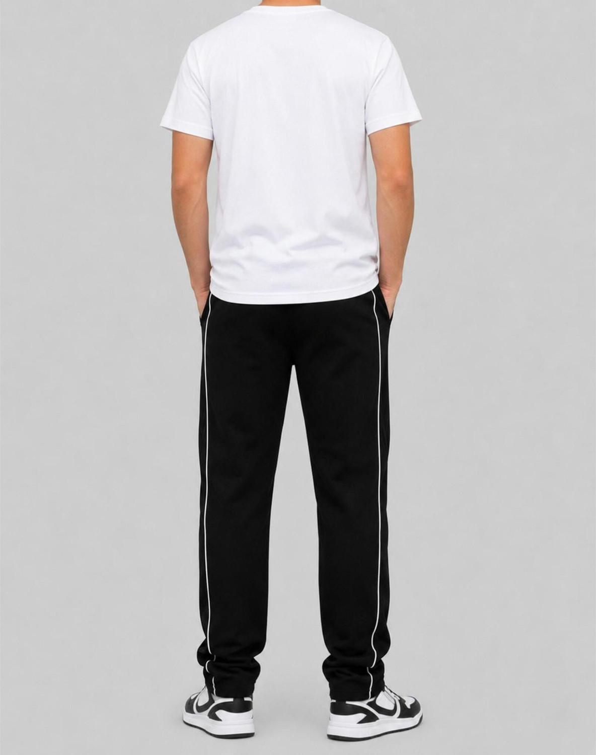 Image of Blacktail Striped Men Black Track Pants