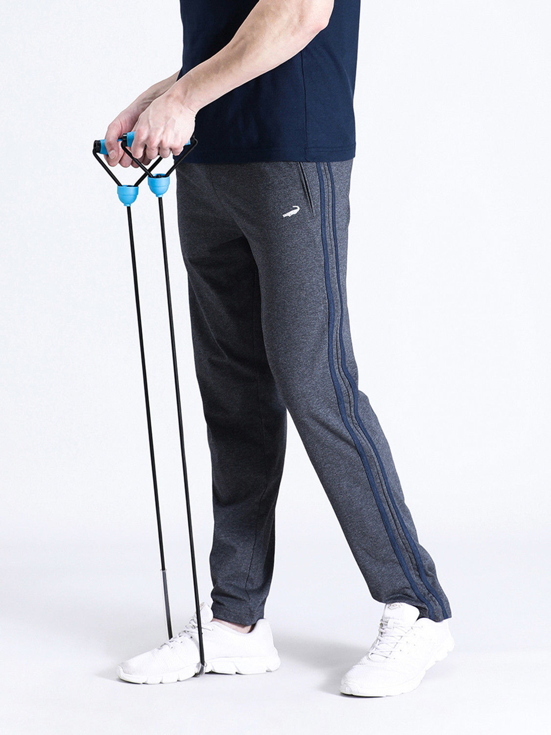 Image of CROCODILE Solid Men Grey Track Pants