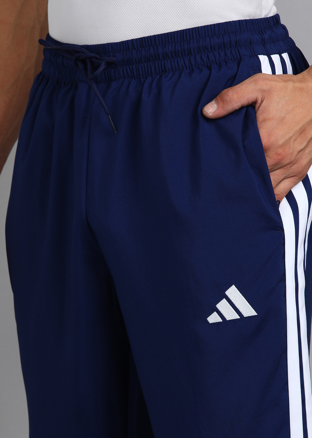 Image of ADIDAS Men Striped Blue Track Pants