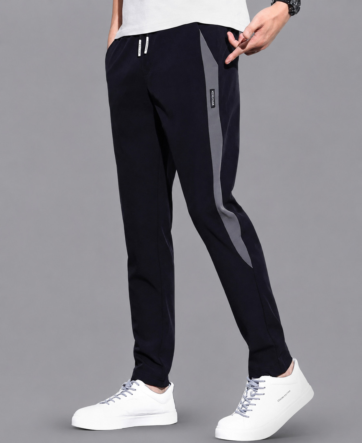 Image of Joggers Park Striped Men Multicolor Track Pants