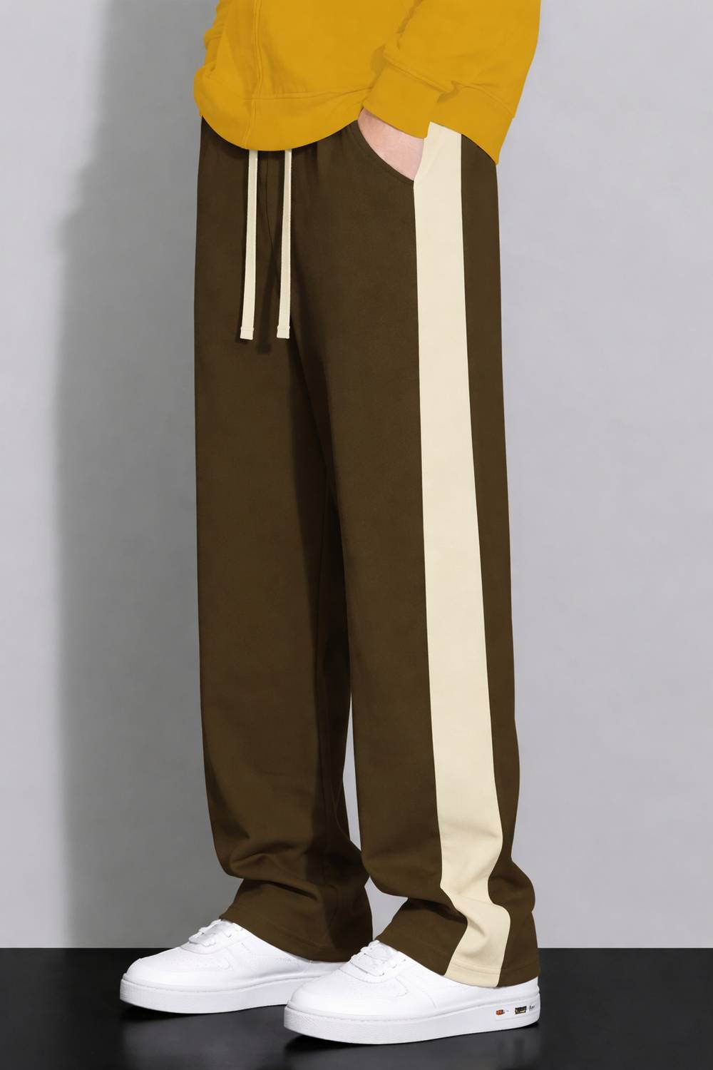 COMBRAIDED Men Brown Beige Track Pants - Image 3