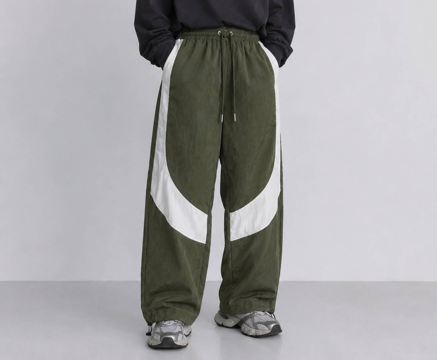 Lripsome Colorblock Olive Track Pants - Image 2