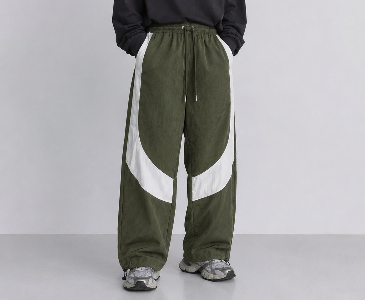 Image of Lripsome Colorblock Men Olive Track Pants