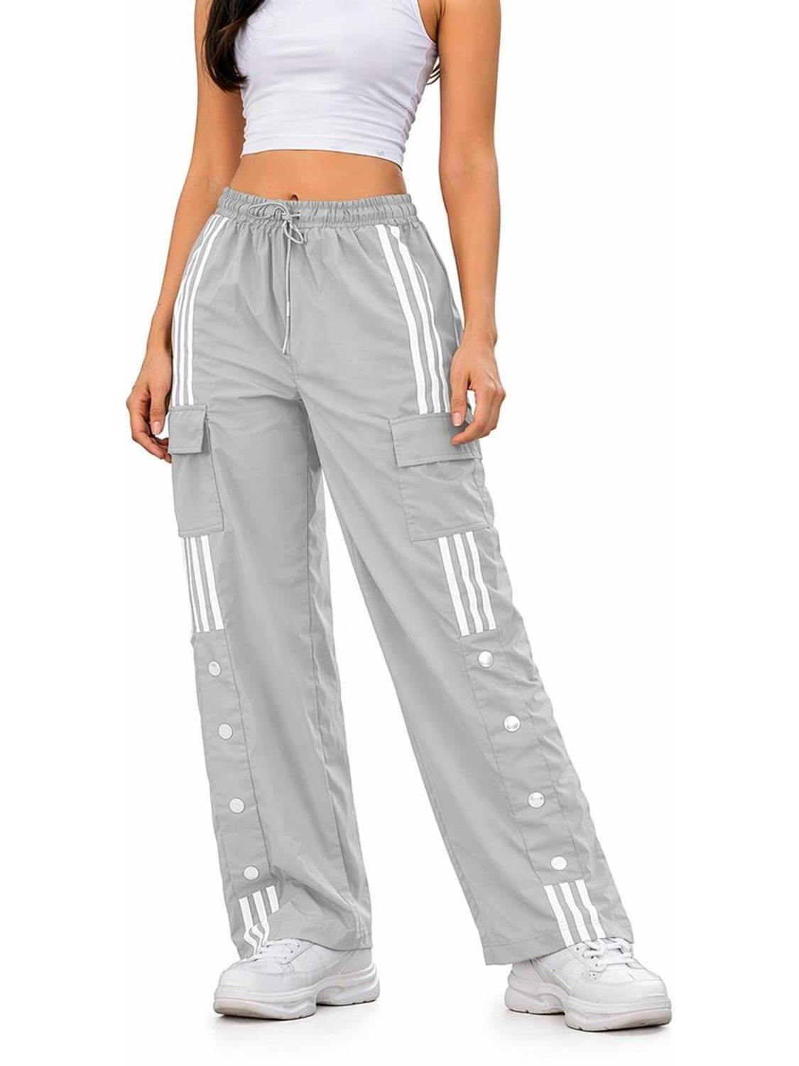 ascenso Striped Women Grey Track Pants