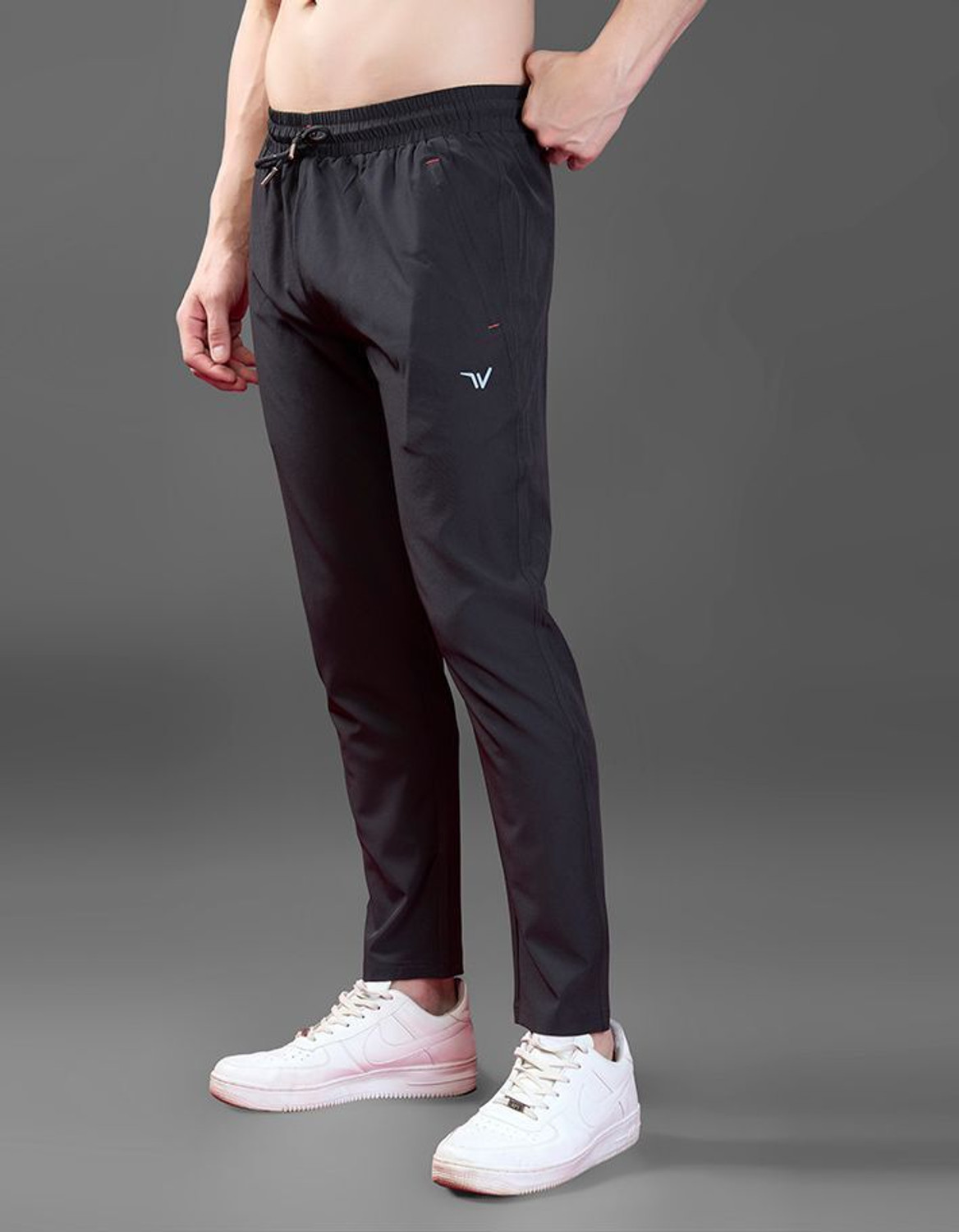 Image of wewok Solid Men Black Track Pants