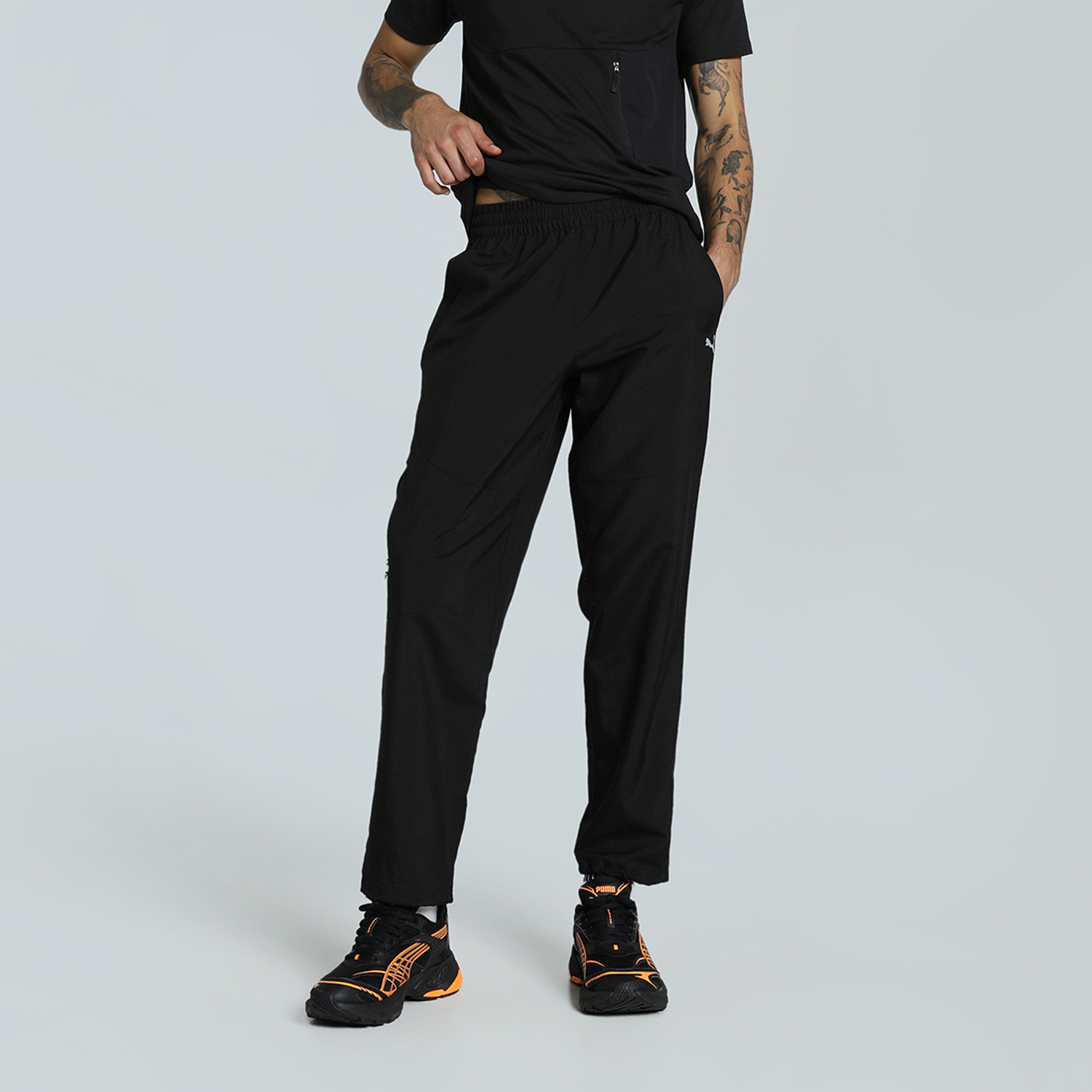 Image of PUMA Solid Men Black Track Pants
