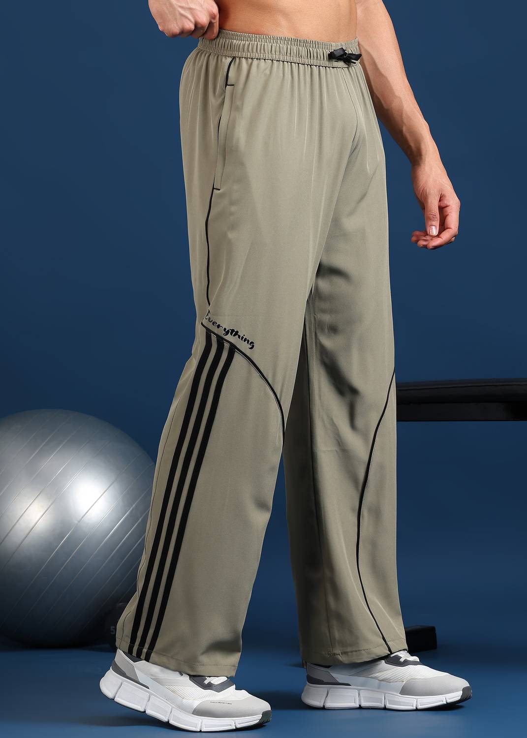 GNOCKFACE Beige Striped Track Pants - Image 3