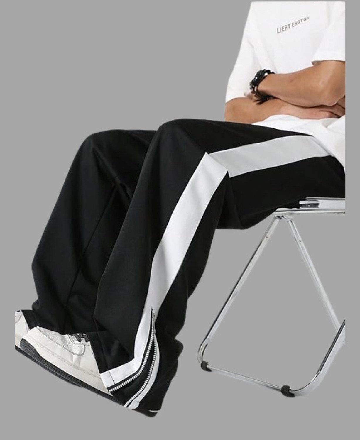 Image of ALPTRA Solid Men Black Track Pants