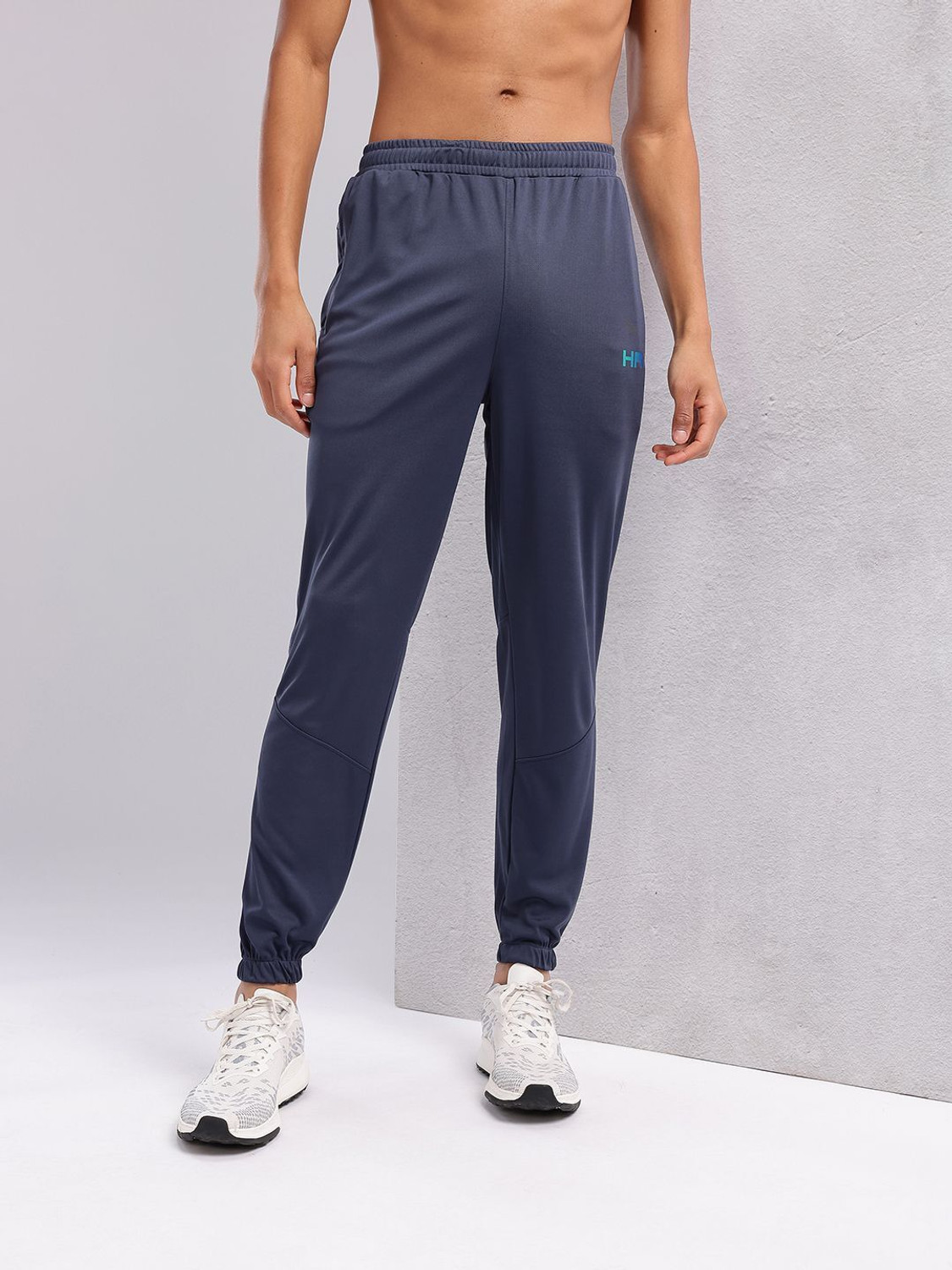 Image of HRX by Hrithik Roshan Colorblock Men Blue Track Pants