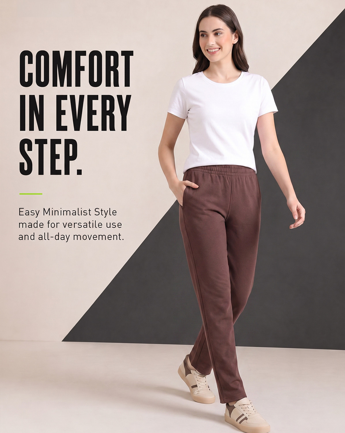 Image of NOBERO Solid Women Brown Track Pants