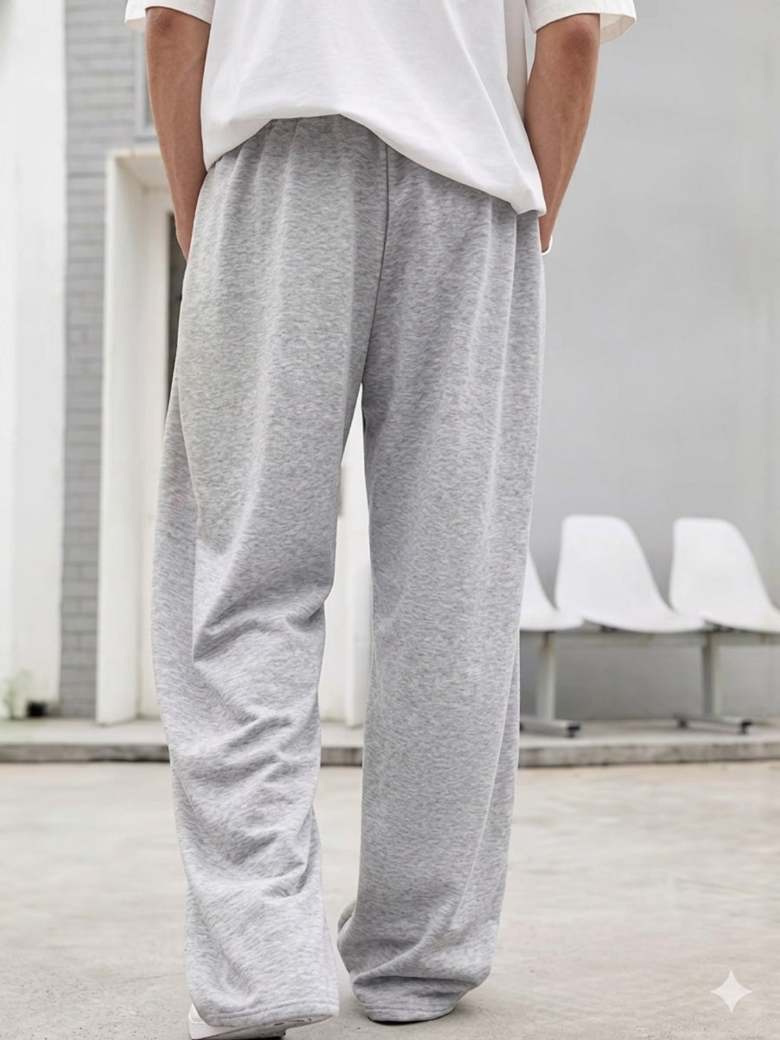 Image of IESHNE LIFESTYLE Solid Men Grey Track Pants