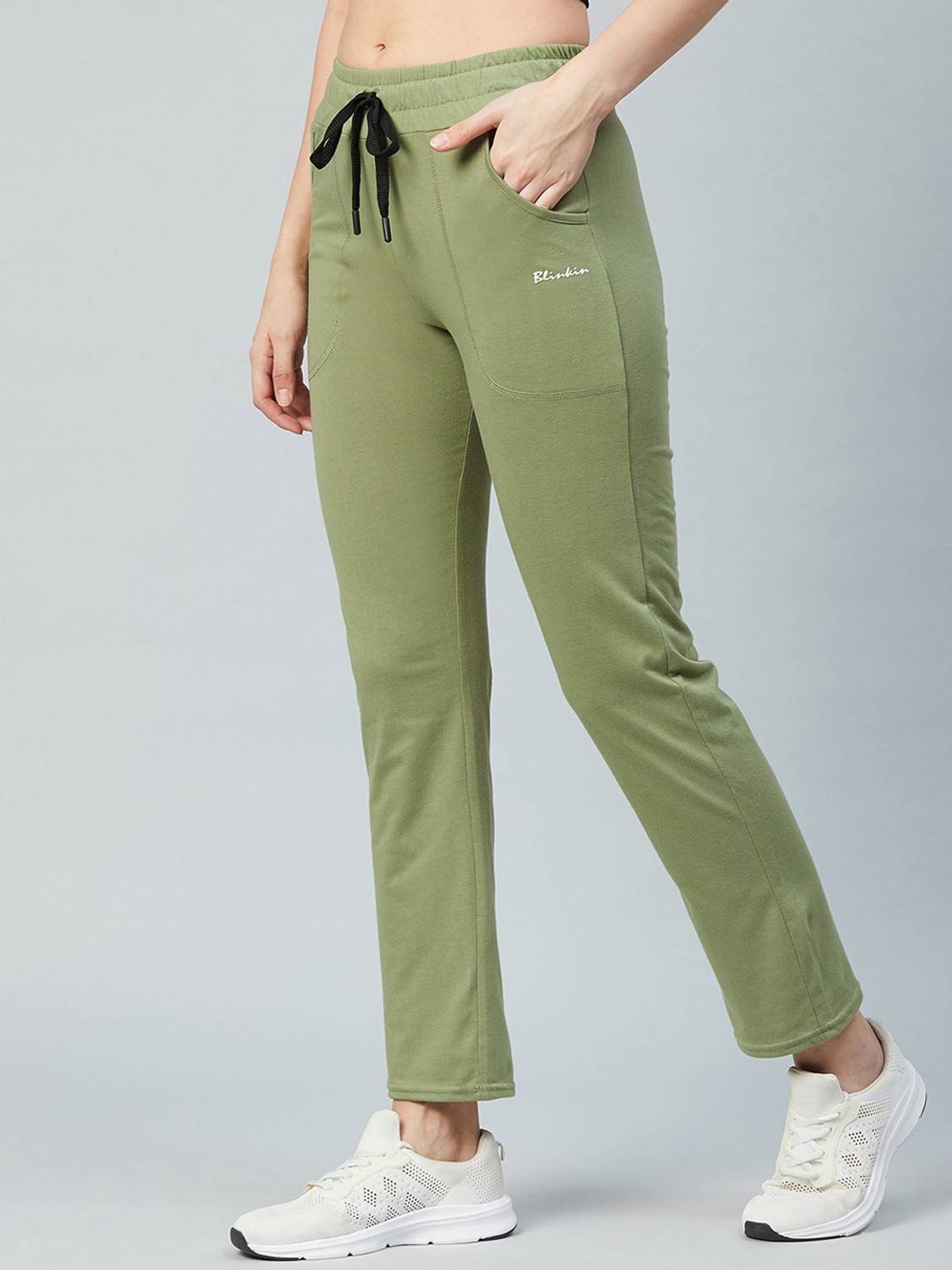 BLINKIN Solid Women Light Green Track Pants