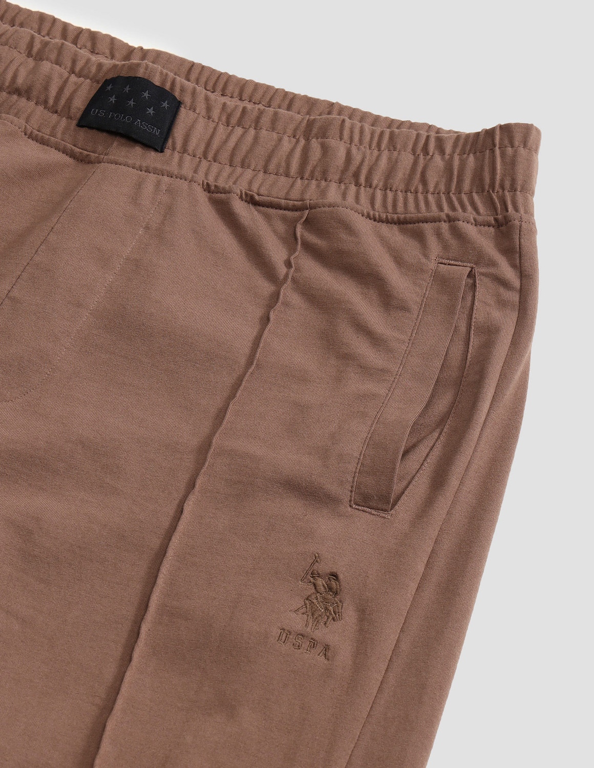 Image of U.S. POLO ASSN. Solid Men Beige Track Pants