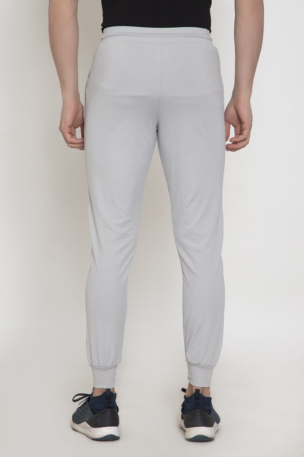 Image of Proxima Striped Men Grey Track Pants