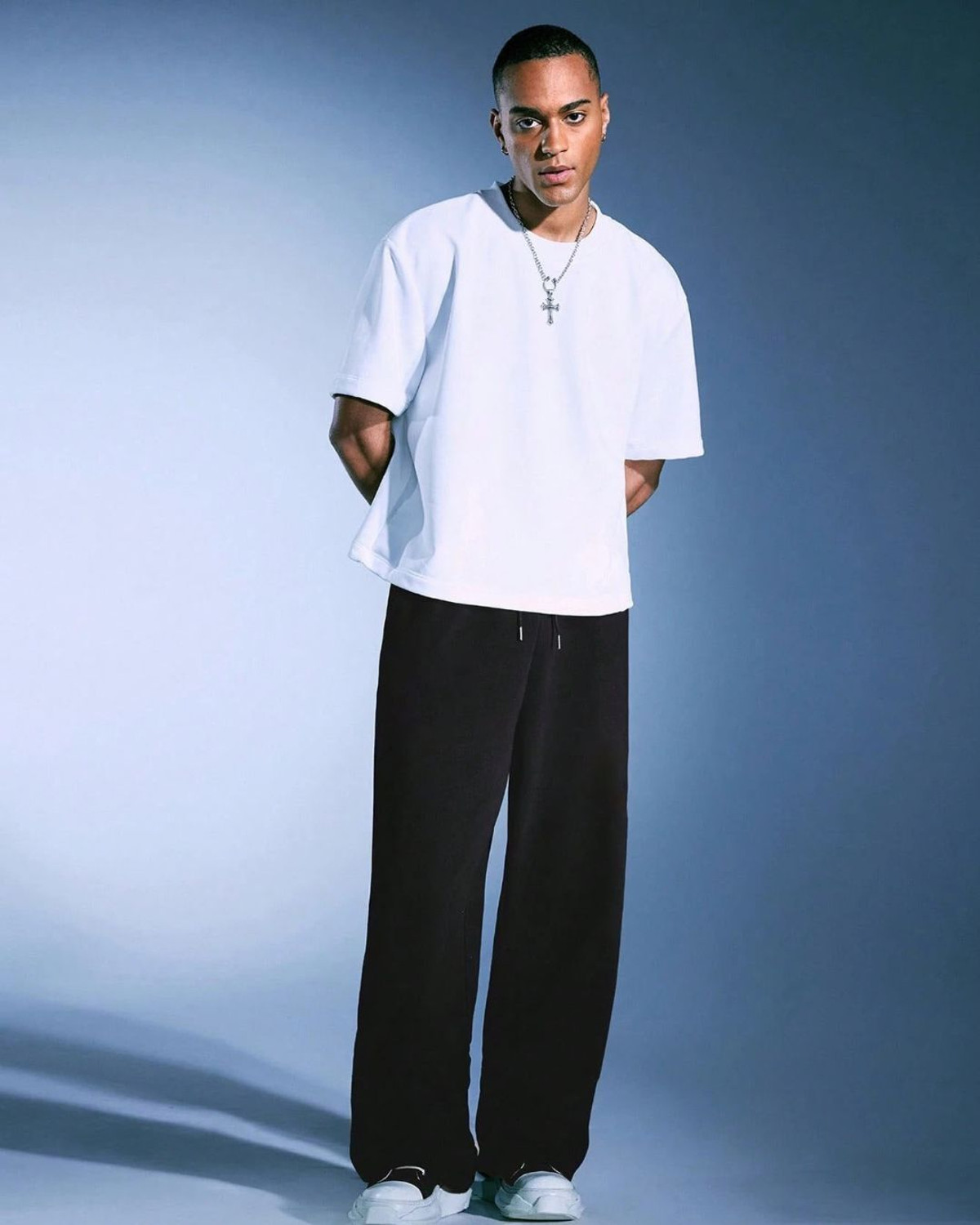 Image of Cloth N Code Solid Men Black Track Pants