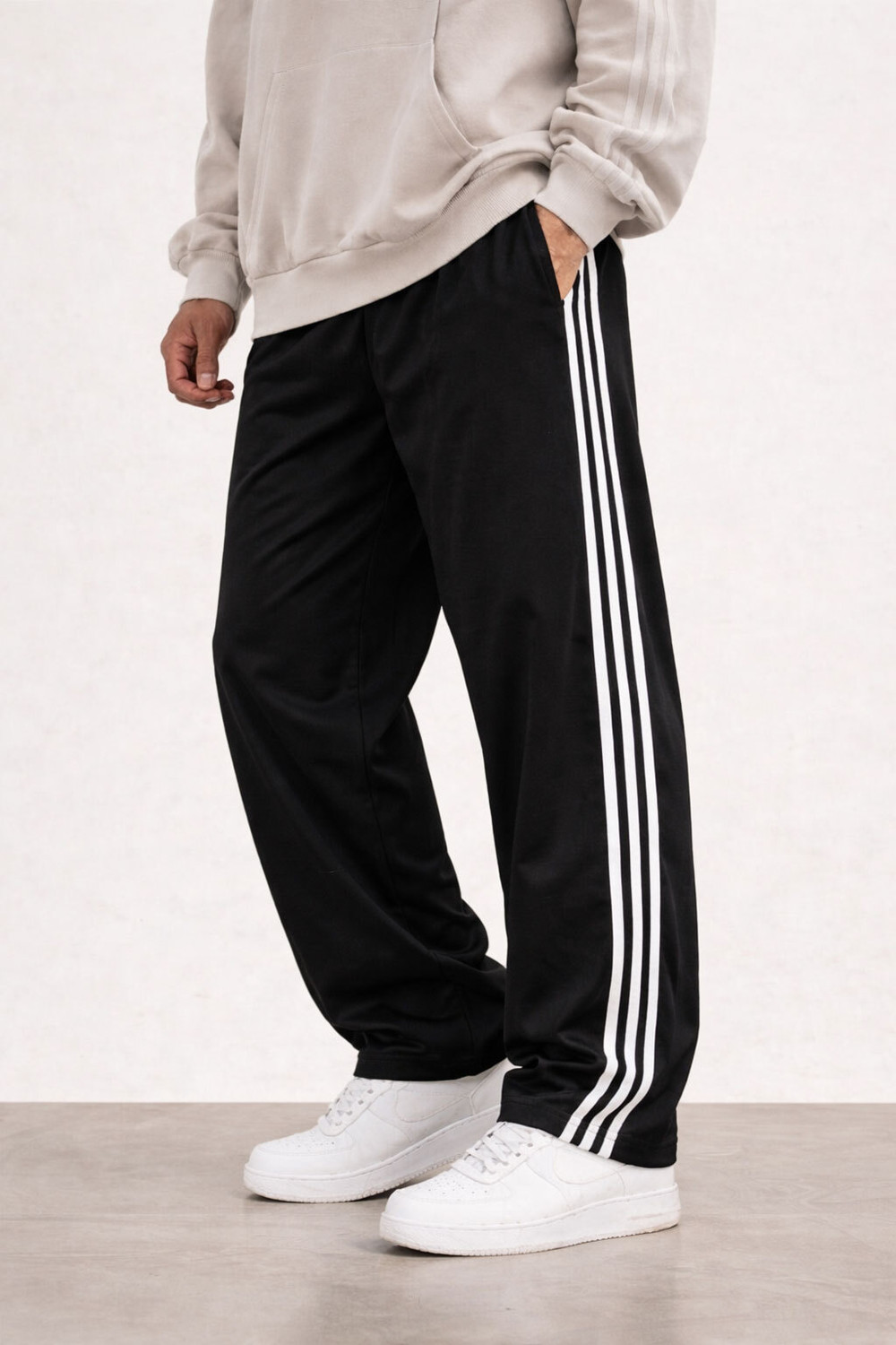 Image of FOXTER Striped Men Black Track Pants