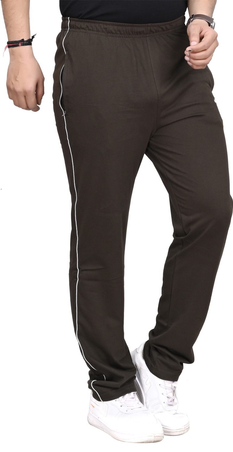 Image of Allince Solid Men Brown Track Pants