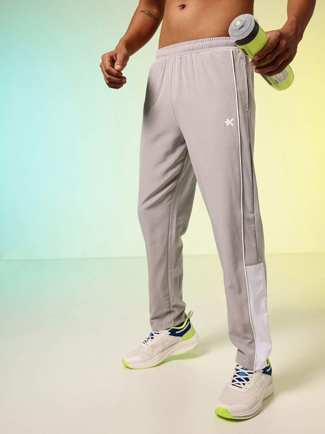 Image of HRX by Hrithik Roshan Solid Men Grey Track Pants