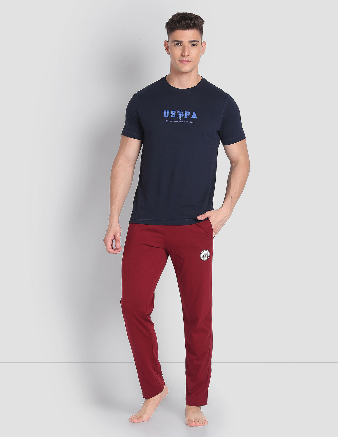 Image of U.S. POLO ASSN. Men Solid Red Track Pants